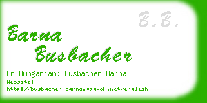 barna busbacher business card